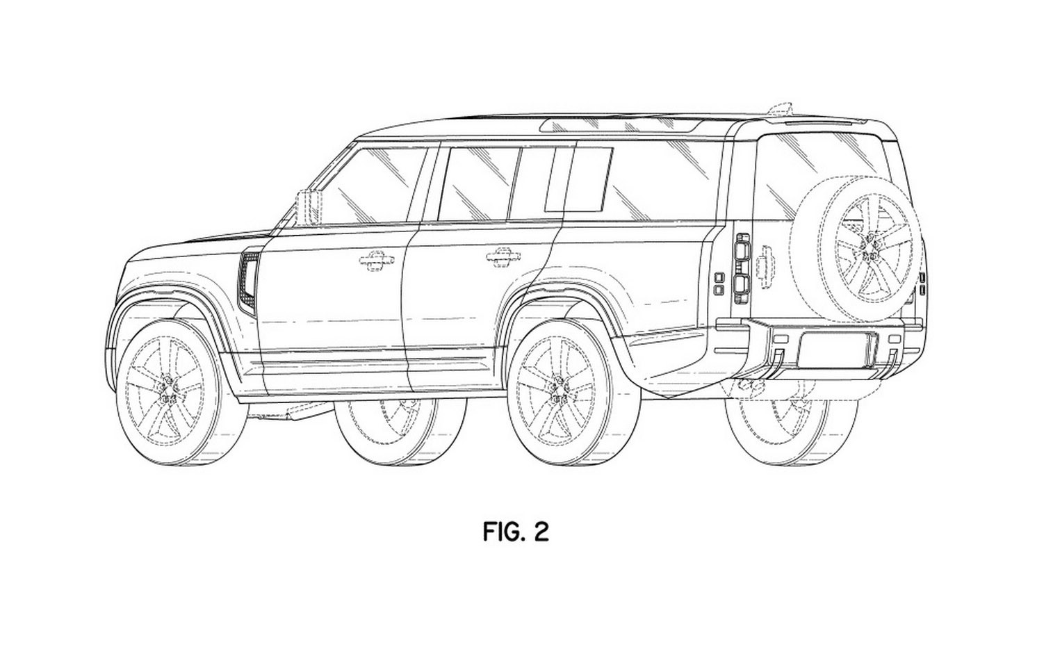 Патентные эскизы Land Rover Defender 130 попали в Сеть
